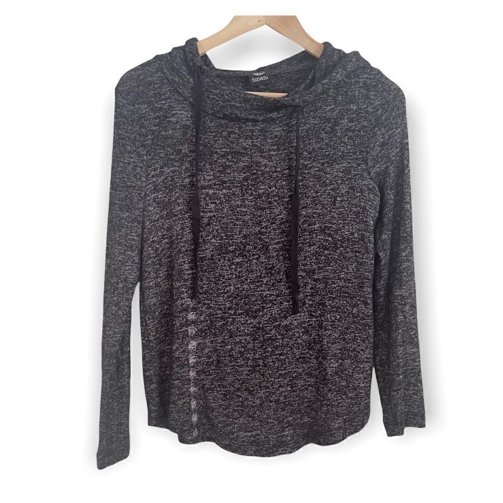 Bobeau Gray Cowl Neck Lounge Pullover Hoodie XS
